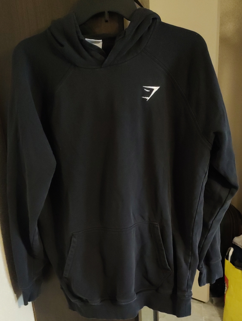 Gymshark Black Men's Hooded Sweatshirt with Small Logo